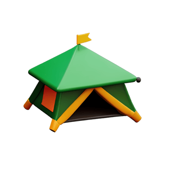 Camping tent 3d illustration png