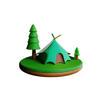 Camping tent 3d illustration png