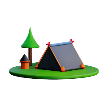 Camping tent 3d illustration png