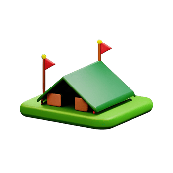 Camping tent 3d illustration png