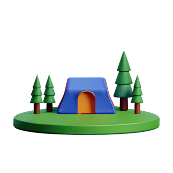 Camping tent 3d illustration png