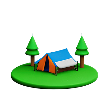 Camping tent 3d illustration png
