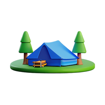 Camping tent 3d illustration png