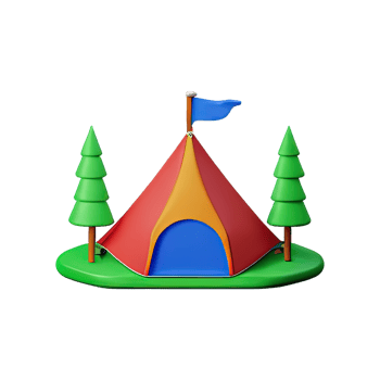 Camping tent 3d illustration png