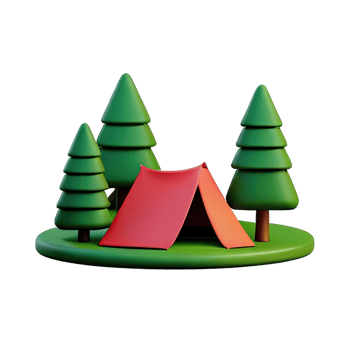 Camping tent 3d illustration png