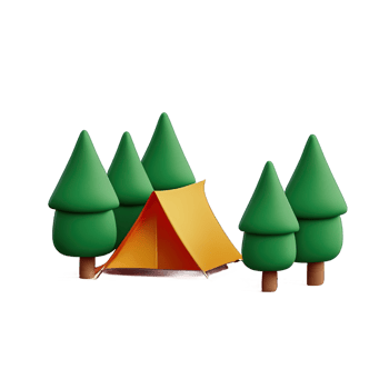 Camping tent 3d illustration png