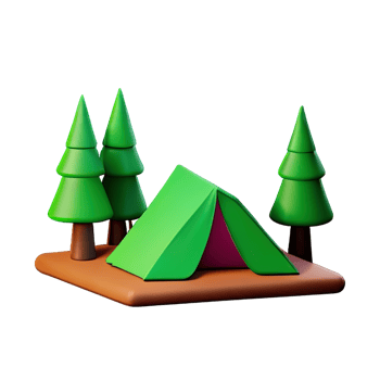 Camping tent 3d illustration png