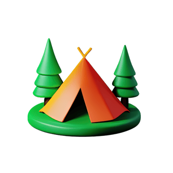 Camping tent 3d illustration png
