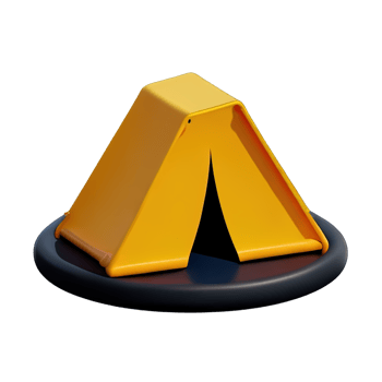 Camping tent 3d illustration png