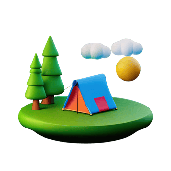 Camping tent 3d illustration png