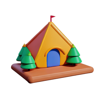 Camping tent 3d illustration png