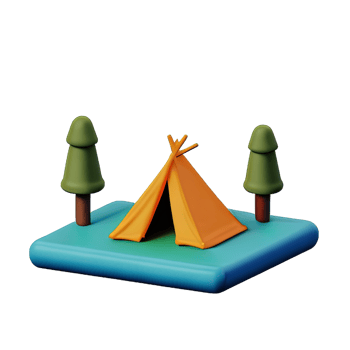 Camping tent 3d illustration png