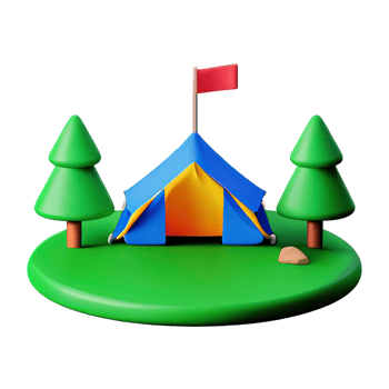 Camping tent 3d illustration png