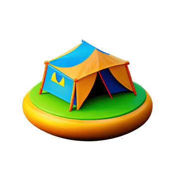 Camping tent 3d illustration png