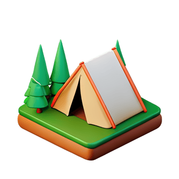 Camping tent 3d illustration png