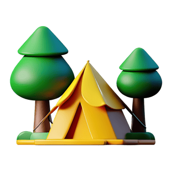 Camping tent 3d illustration png