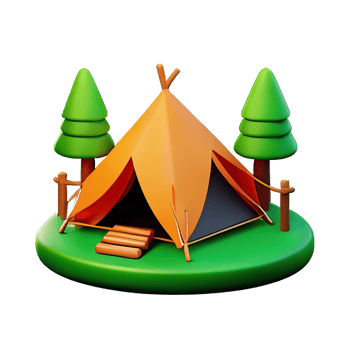 Camping tent 3d illustration png