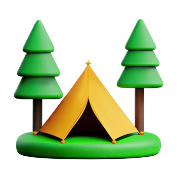 Camping tent 3d illustration png