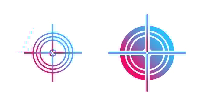 Unique Target Vector Icon
