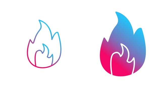 Unique Flame Vector Icon