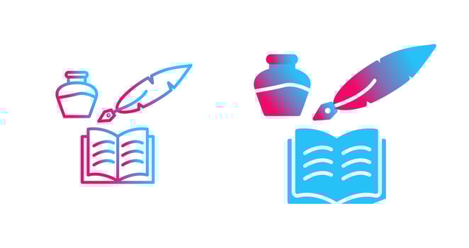 Unique Quill and Book Vector Icon