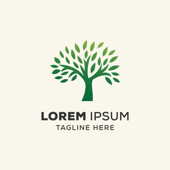 Green eco Tree logo design concept vector