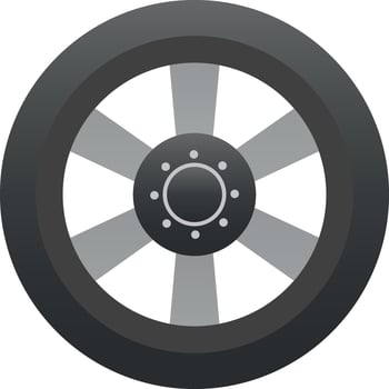 Alloy wheel Vector Icon Design