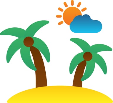 Island Vector Icon Design
