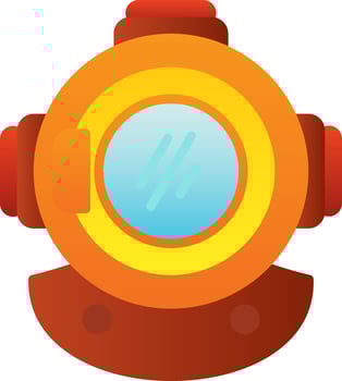 Diving helmet Vector Icon Design