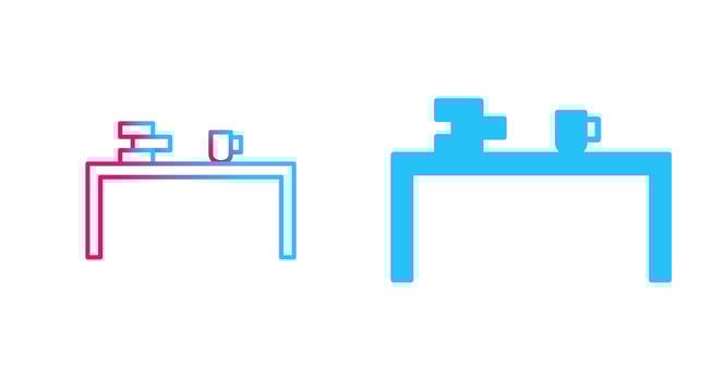 Unique Study Desk Vector Icon