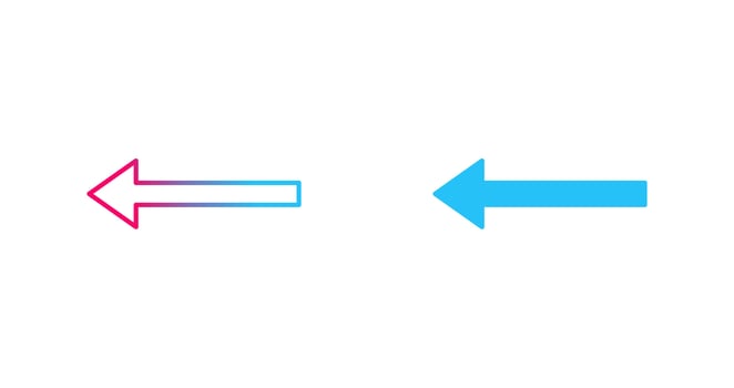 Unique Left Arrow Vector Icon