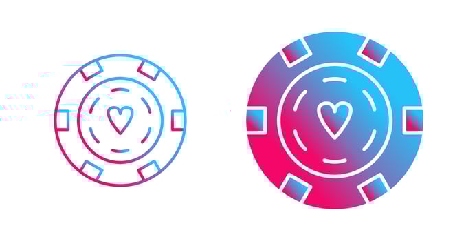 Unique Poker Chips Vector Icon