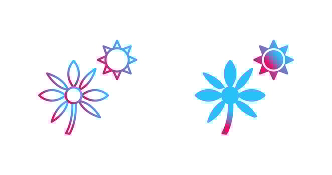 Flower in sunlight Vector Icon
