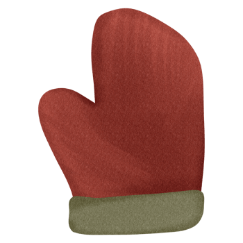 Lovely red glove for Christmas png
