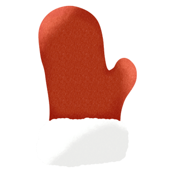 Lovely red glove for Christmas png