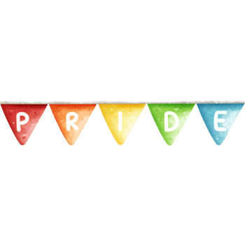 Pride banner watercolor element png
