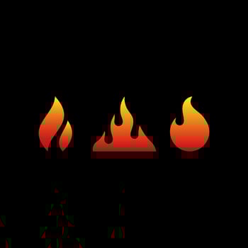 fire set logo icon vector gradient red and yellow color, flat illustration design isolated black background