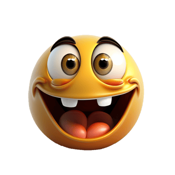 Big yellow 3d smiling smile isolated on transparent background png