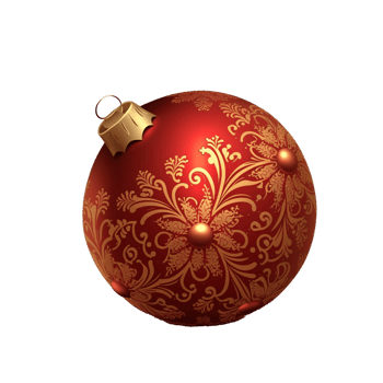 Red christmas decoration ball png