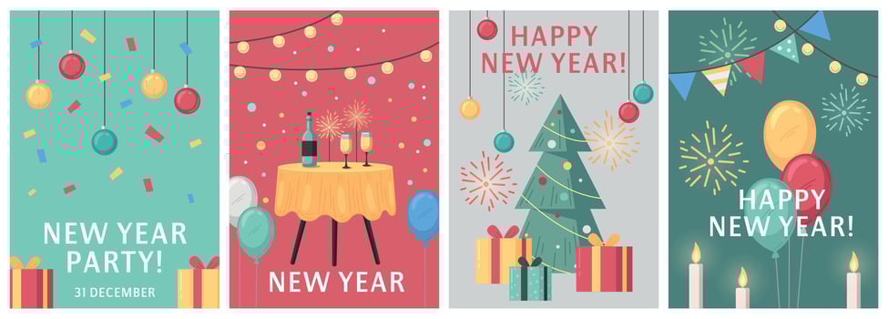 Restaurant Interior Cartoon Postcards vector