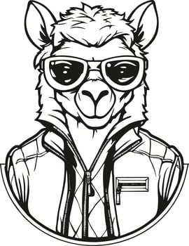 Cool camel in sunglasses vector