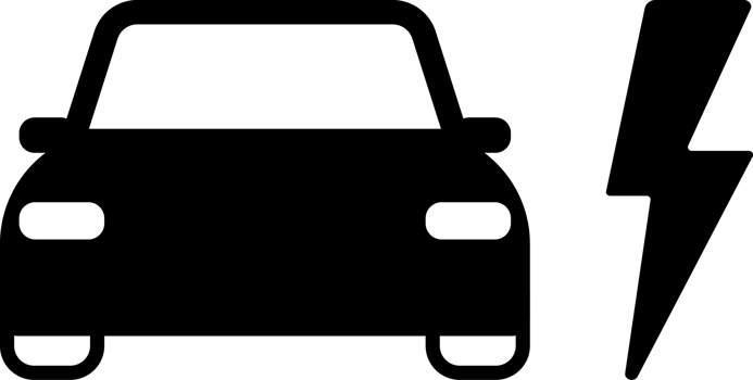 black and white electric car clean energy simple flat icon png
