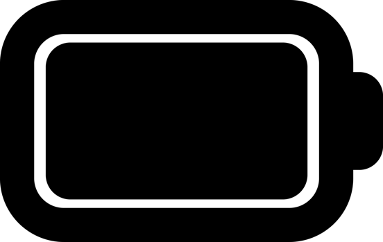 black and white full battery electric clean energy simple flat icon png