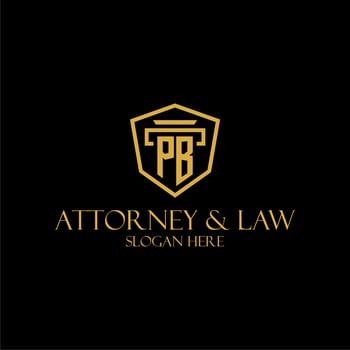 PB initial monogram for lawfirm logo ideas with creative polygon style design vector