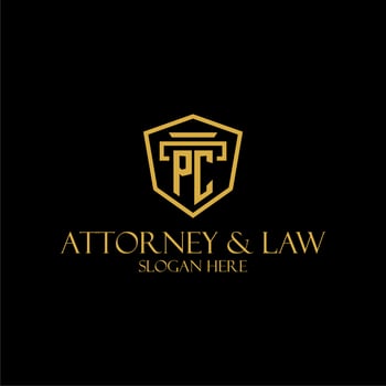 PC initial monogram for lawfirm logo ideas with creative polygon style design vector