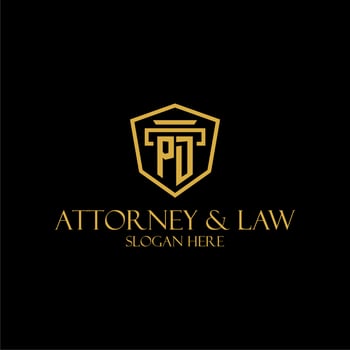 PD initial monogram for lawfirm logo ideas with creative polygon style design vector