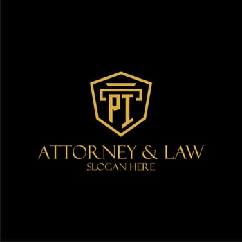 PI initial monogram for lawfirm logo ideas with creative polygon style design vector