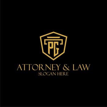 PG initial monogram for lawfirm logo ideas with creative polygon style design vector