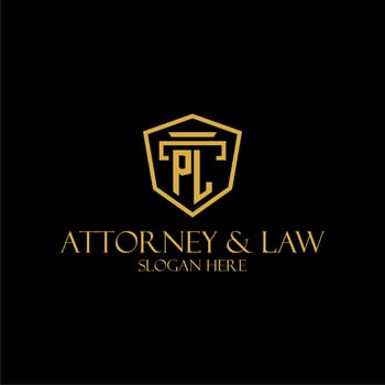 PL initial monogram for lawfirm logo ideas with creative polygon style design vector