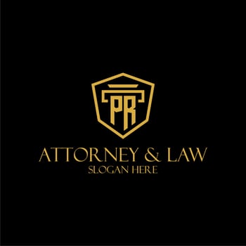 PR initial monogram for lawfirm logo ideas with creative polygon style design vector